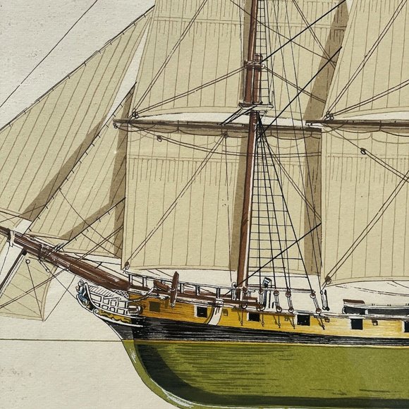 The Privateer Rattlesnake by Joseph A. Phelan - Vintage Nautical Wall Art Print - Picture 12 of 16